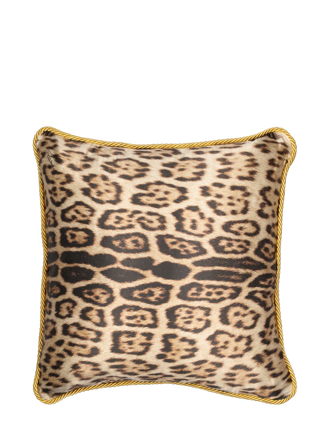 Roberto Cavalli Bravo Silk Cushion In Brown
