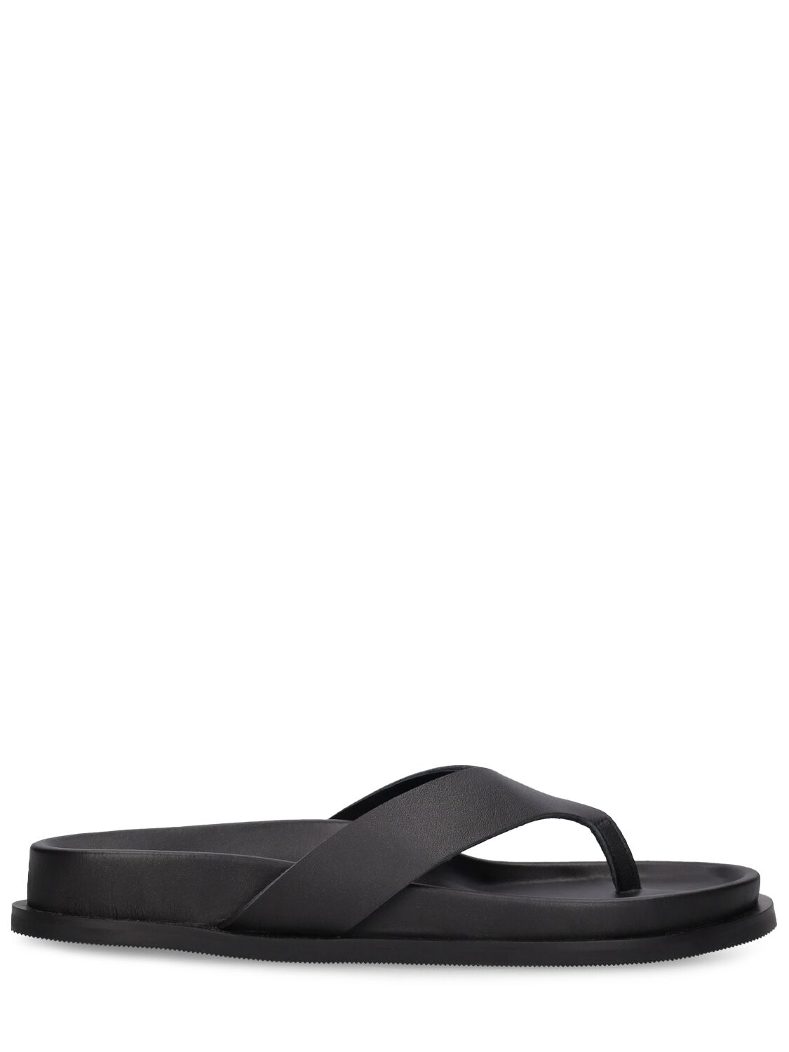 St.agni 30mm Leather Thong Flat Sandals In Black