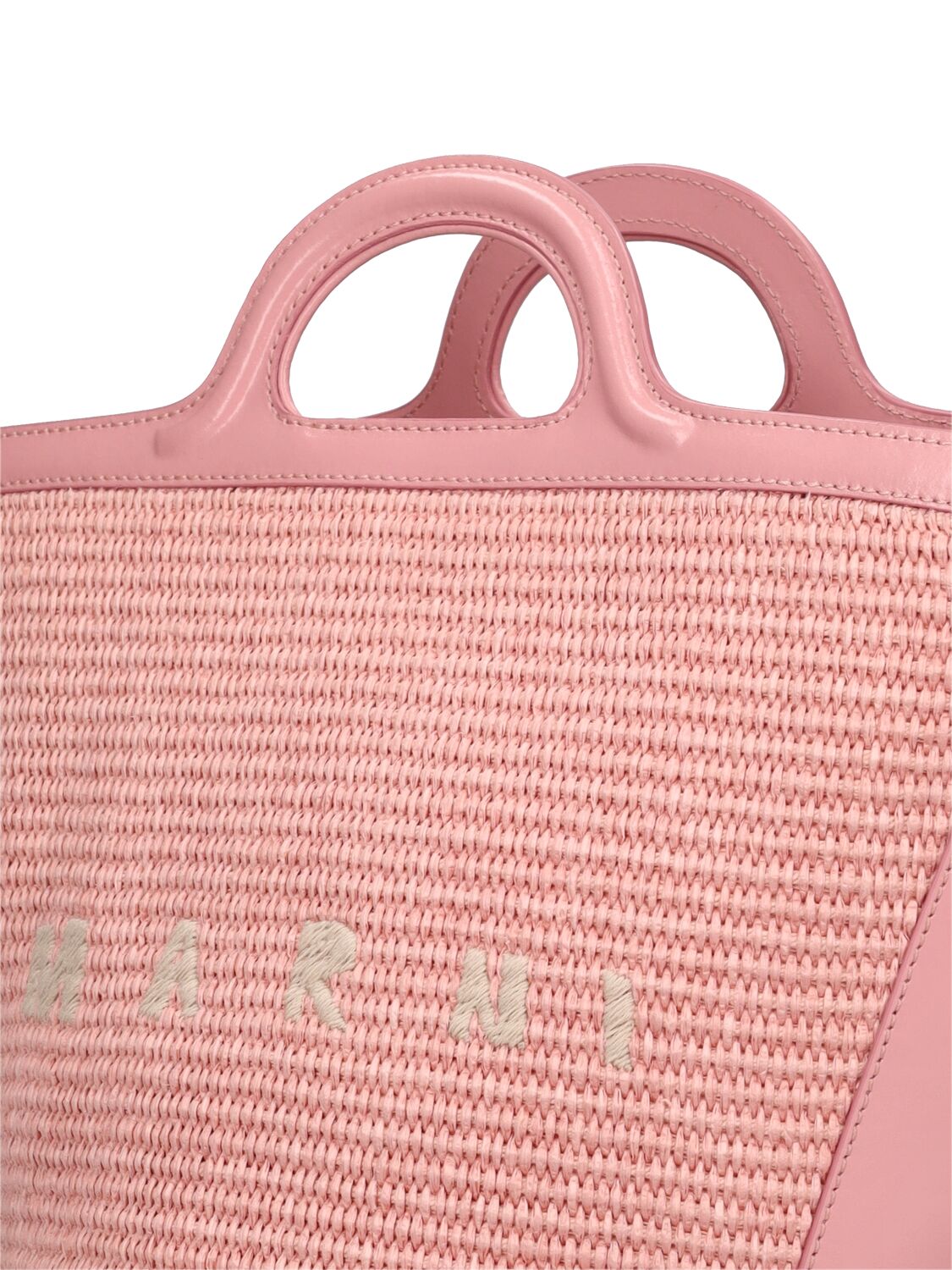 Shop Marni Small Tropicalia Summer Top Handle Bag In 라이트 핑크