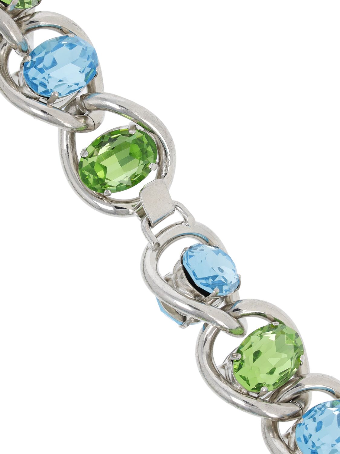Shop Marni Crystal Stone Collar Necklace In 블루,그린