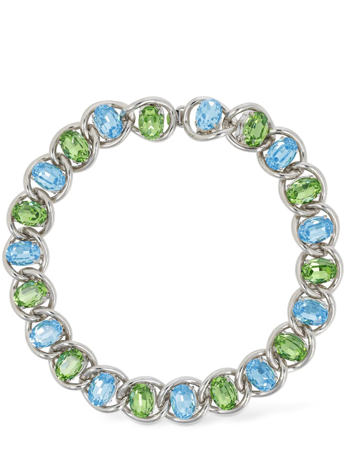 Marni Crystal Stone Collar Necklace In 블루,그린