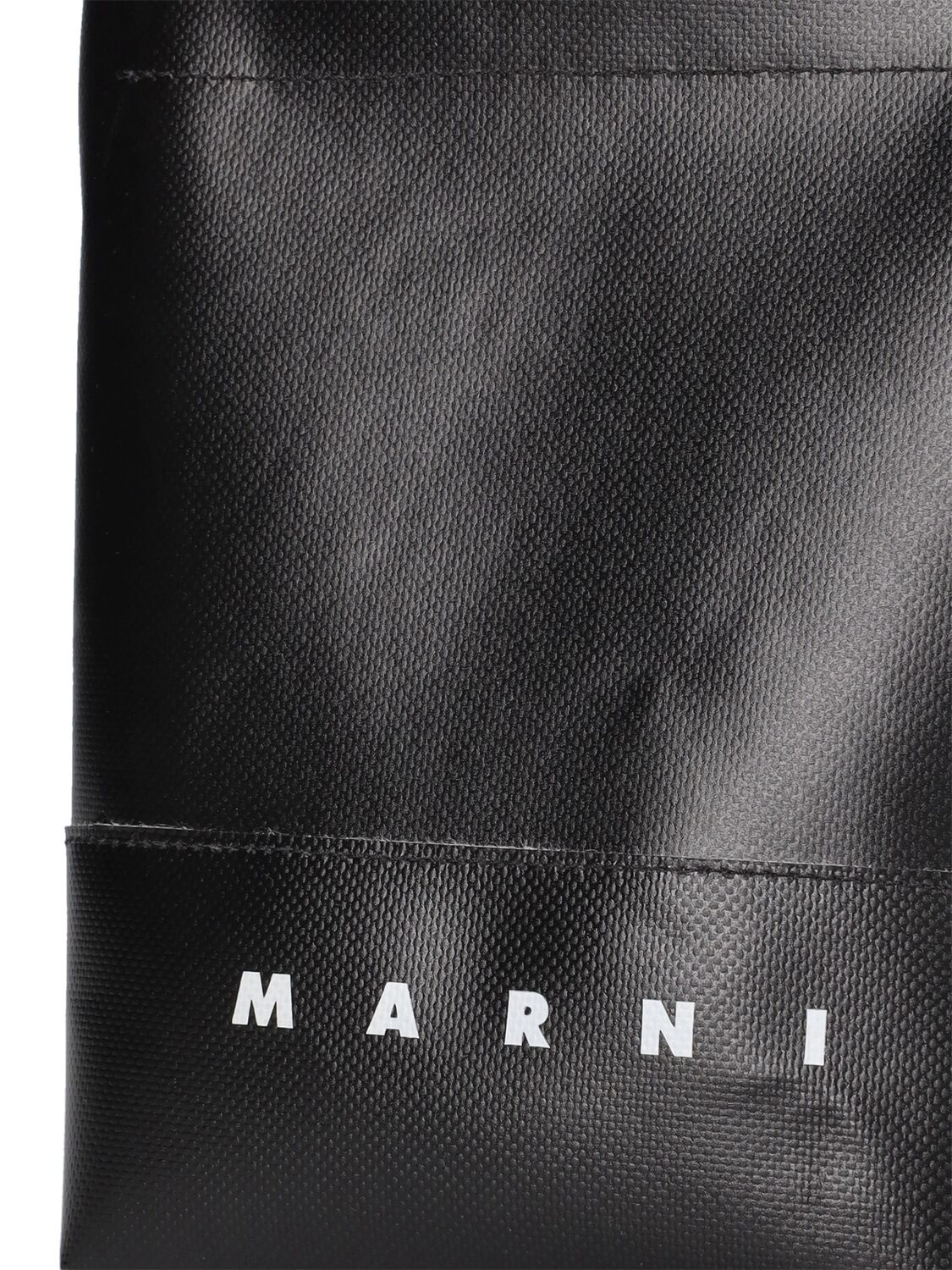 Shop Marni Logo Tpu Crossbody Bag In Black