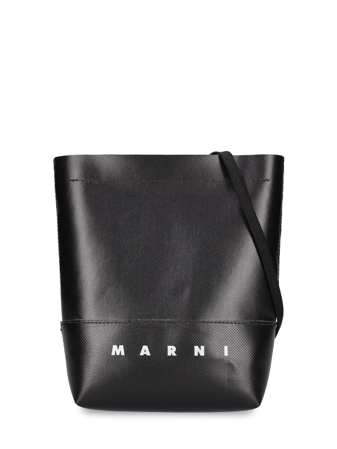 Marni Logo Tpu Crossbody Bag In Black