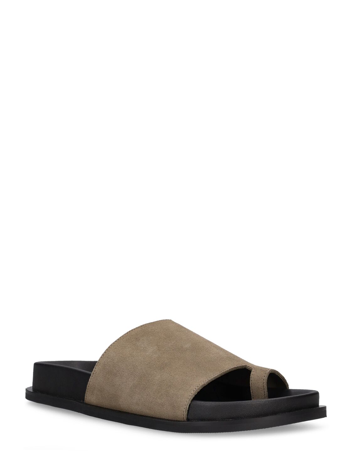 Shop St.agni 30mm Loe Suede Slides In Taupe