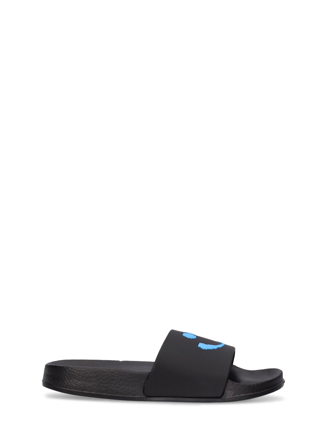 Molo Kids' Embossed Rubber Slide Sandals In Black