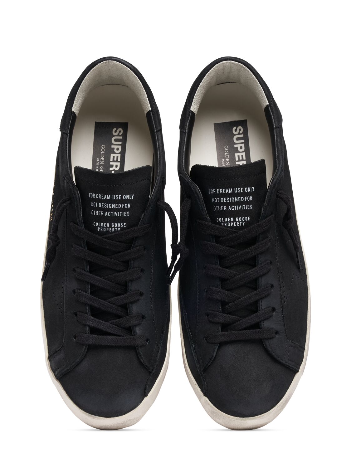 Shop Golden Goose Super-star Napa Leather Sneakers In Black