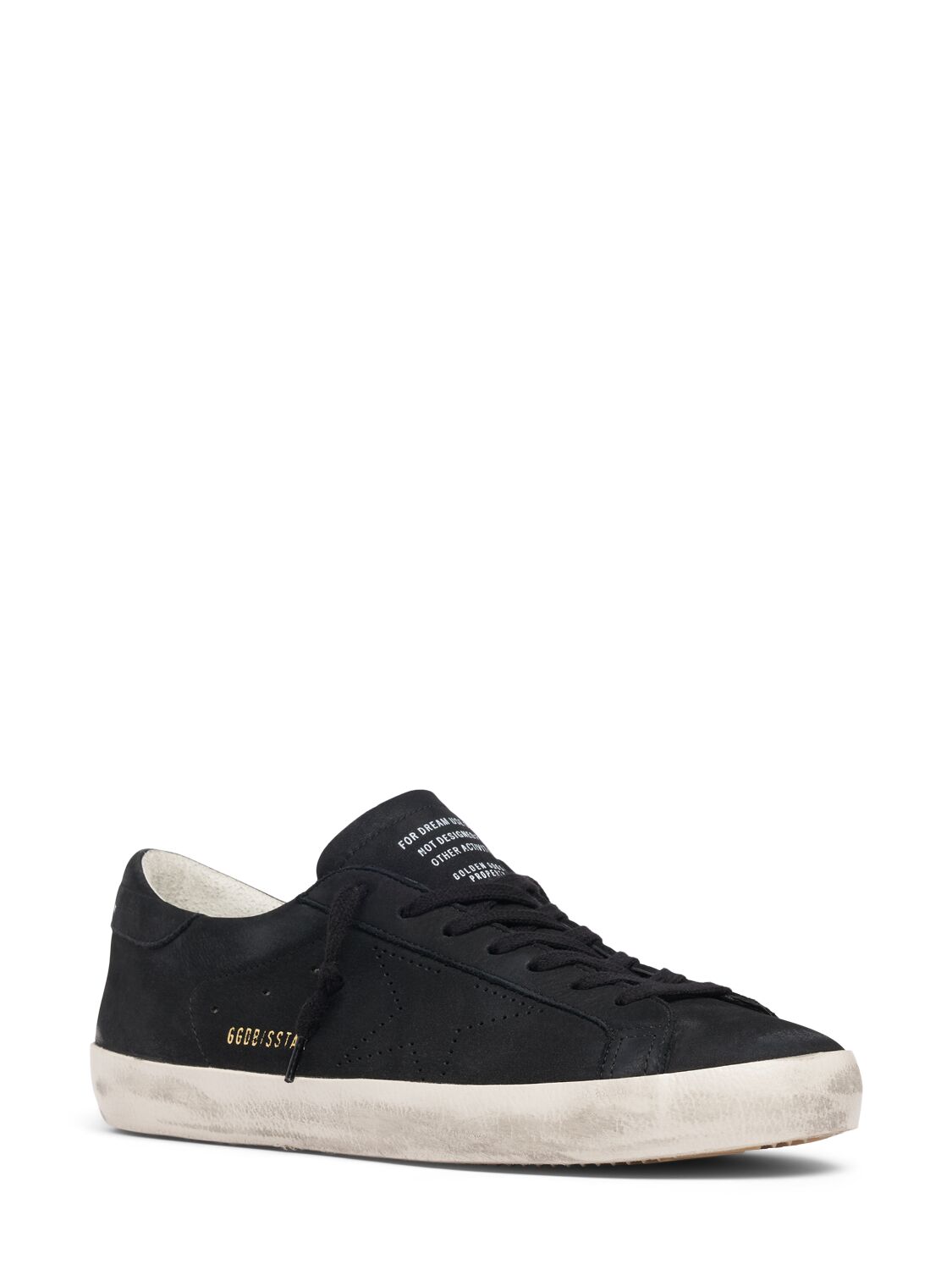 Shop Golden Goose Super-star Napa Leather Sneakers In Black