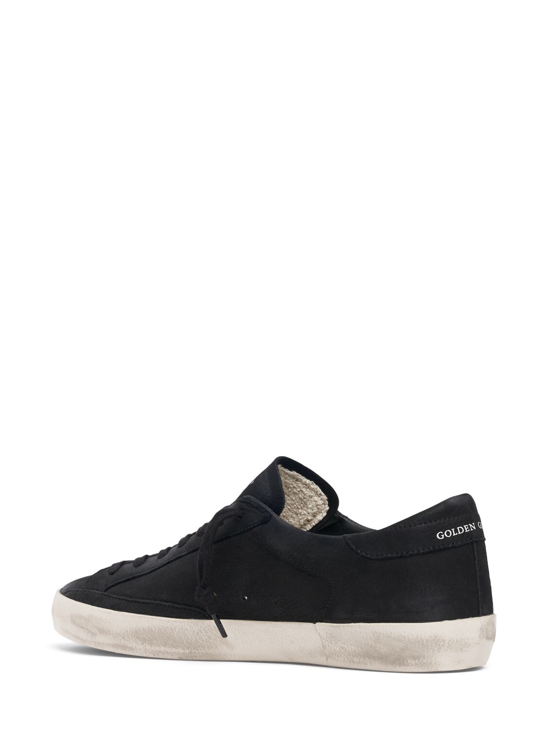 Shop Golden Goose Super-star Napa Leather Sneakers In Black