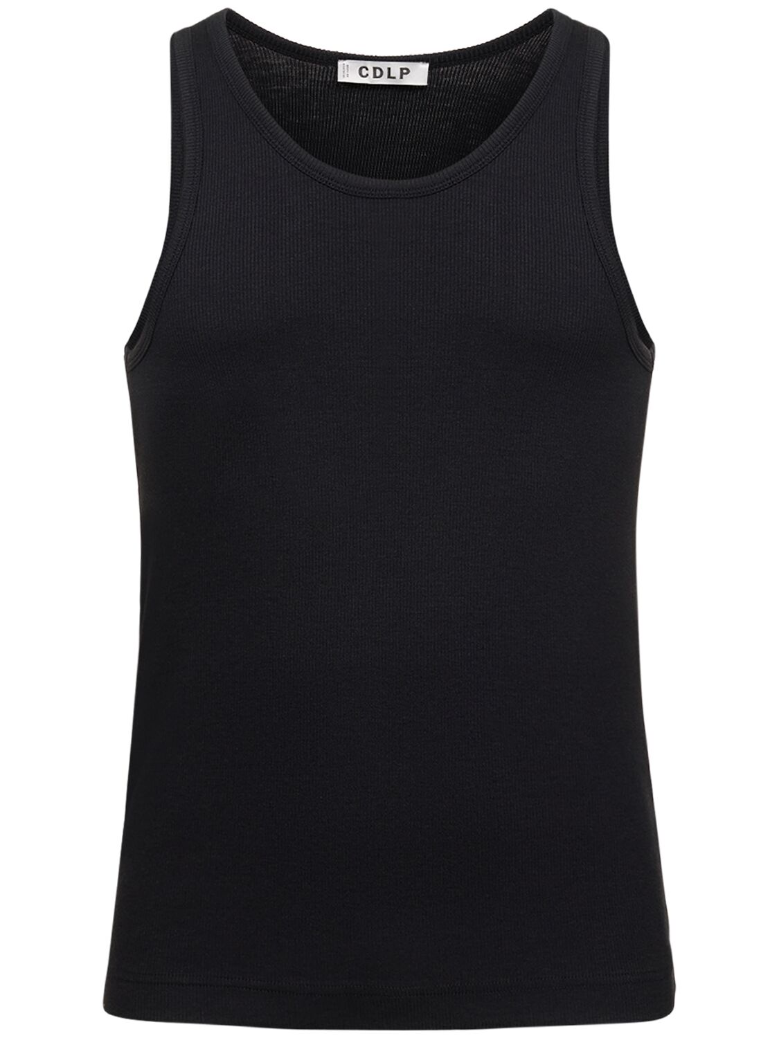 Shop Cdlp Ribbed Lyocell & Cotton Tank Top In Black