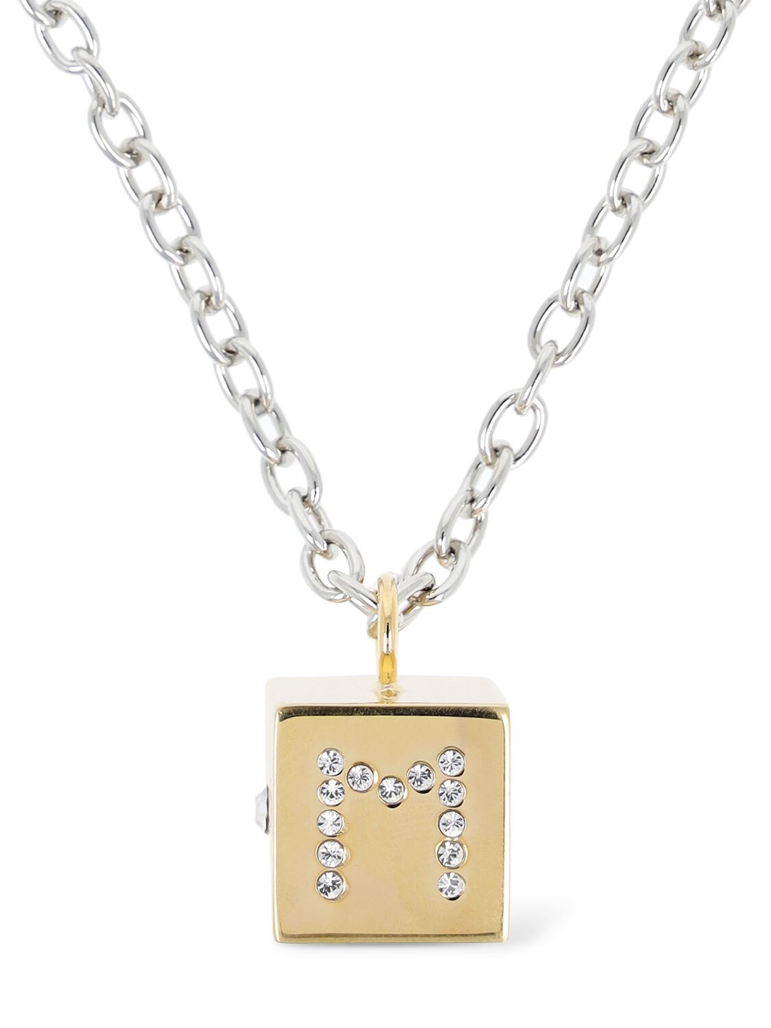 Marni Dice & Crystal Collar Necklace In 골드,실버