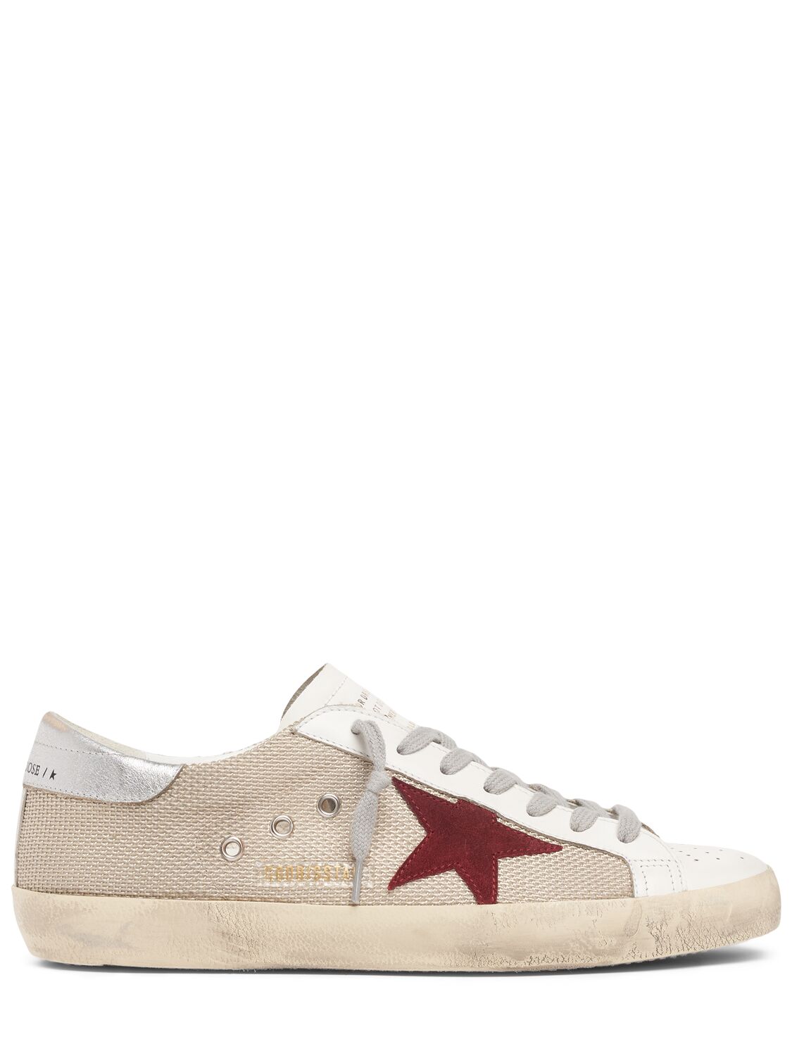 Golden Goose Super-star Leather & Tech Trainers In Beige,red