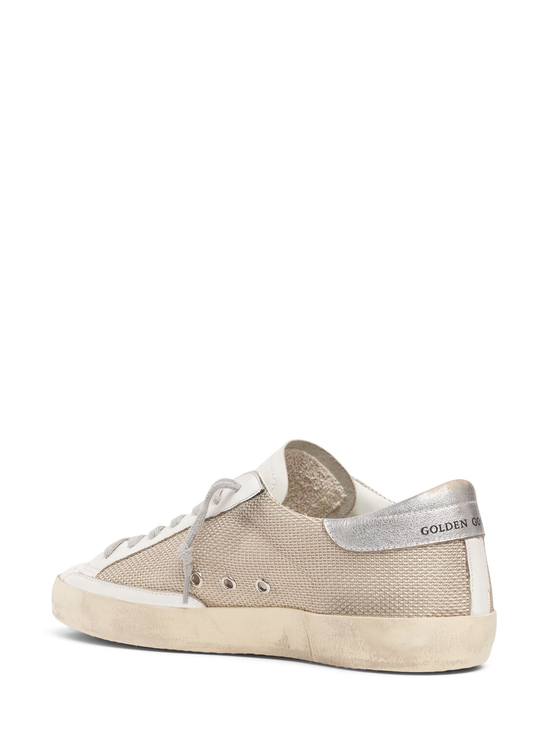 Shop Golden Goose Super-star Leather & Tech Sneakers In Beige,red