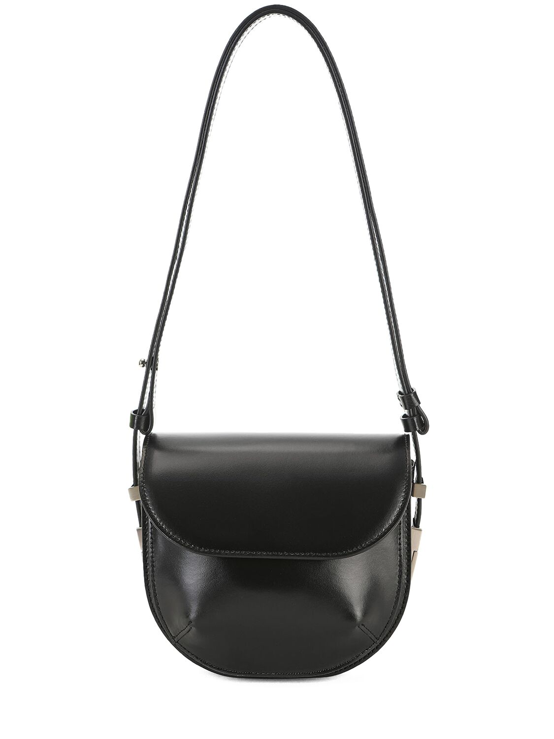 Osoi Cubby Coated Leather Shoulder Bag In Black