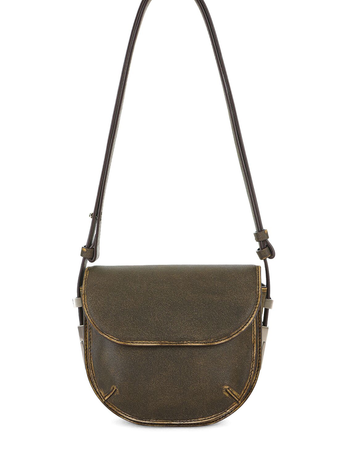 Osoi Cubby Coated Leather Shoulder Bag In Vintage Brown