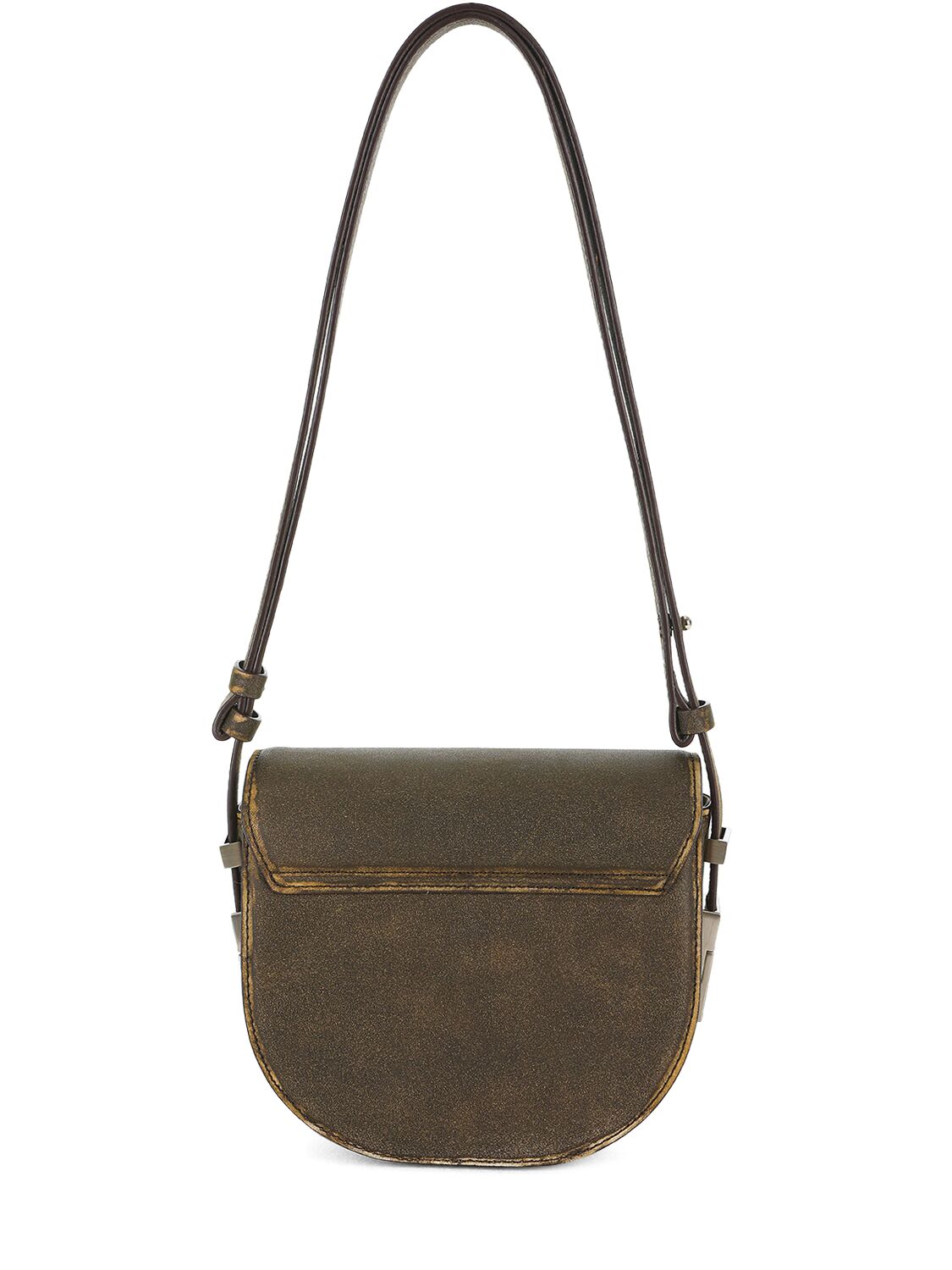 Shop Osoi Cubby Coated Leather Shoulder Bag In Vintage Brown