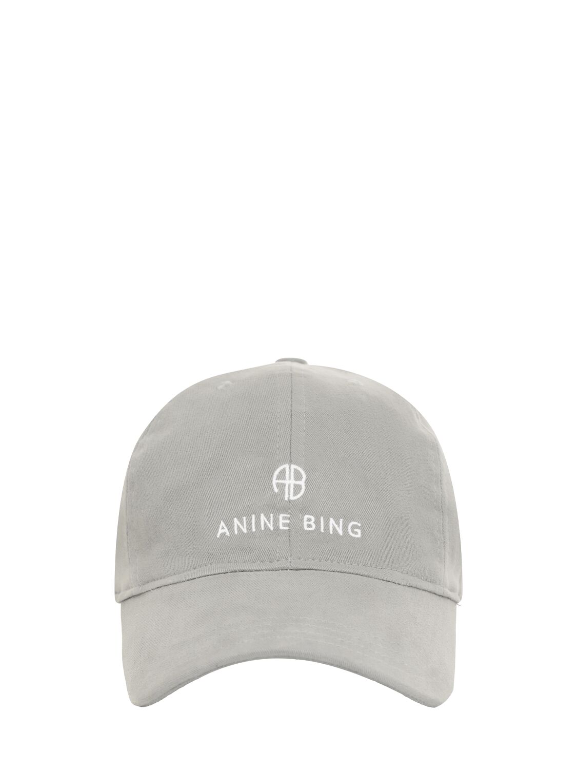 Anine Bing Womens Grey Jeremy Logo-embroidered Cotton Baseball Cap