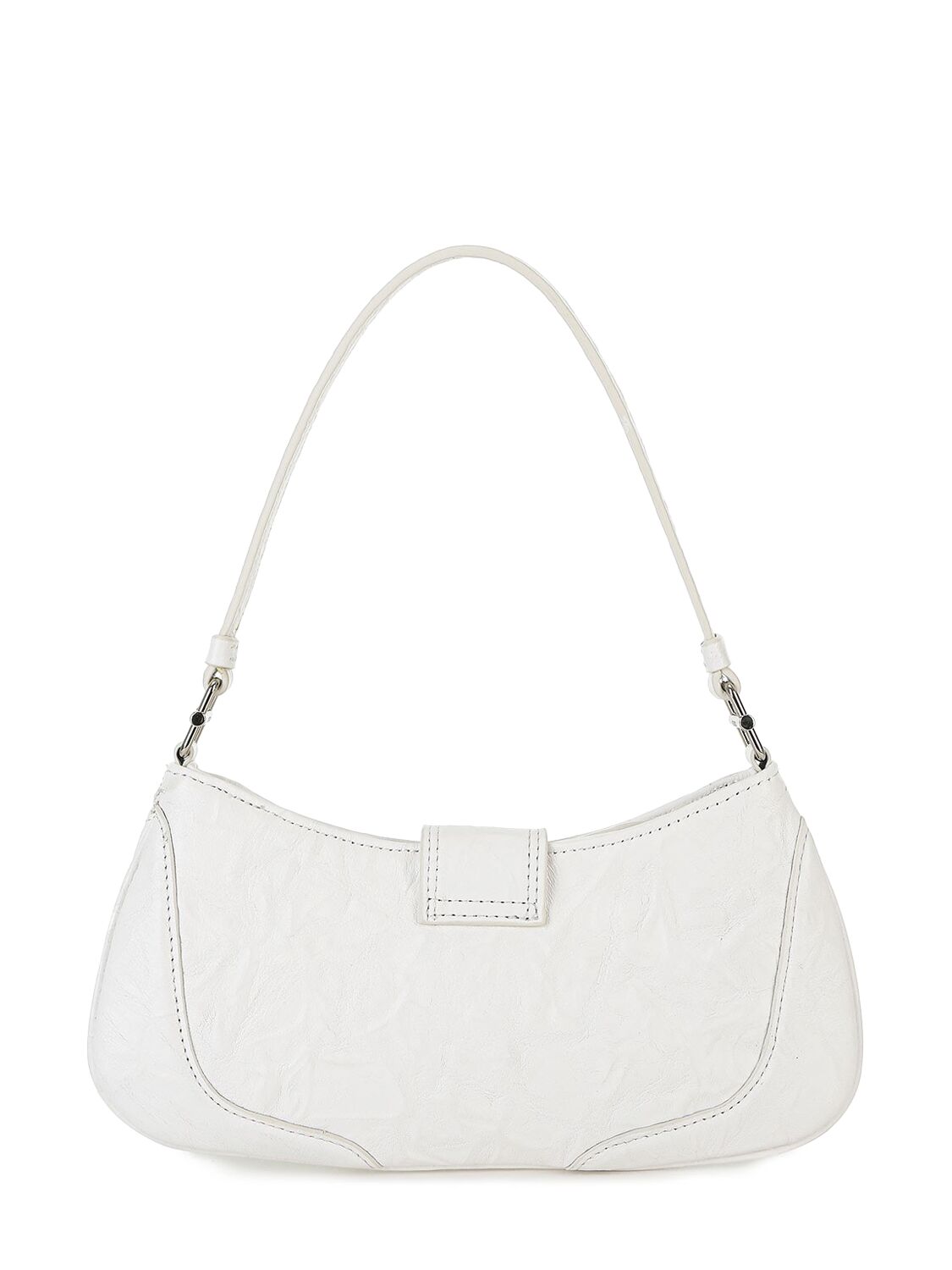 Shop Osoi Small Brocle Leather Shoulder Bag In Crinkle White