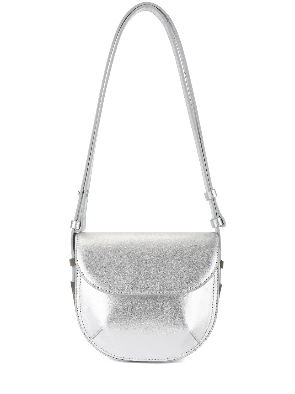 Shop Osoi Cubby Coated Leather Shoulder Bag In Mirror Silver