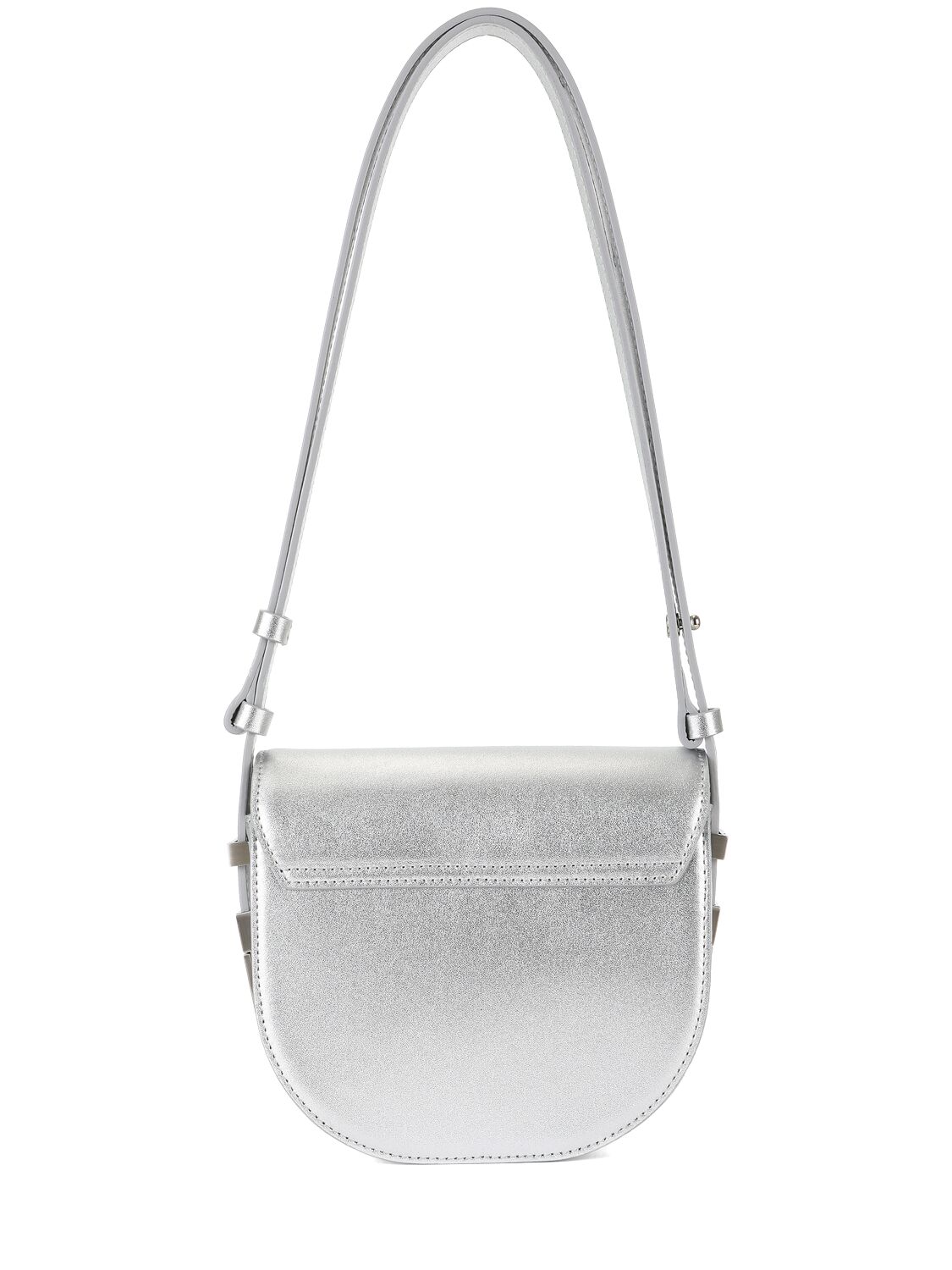 Shop Osoi Cubby Coated Leather Shoulder Bag In Mirror Silver