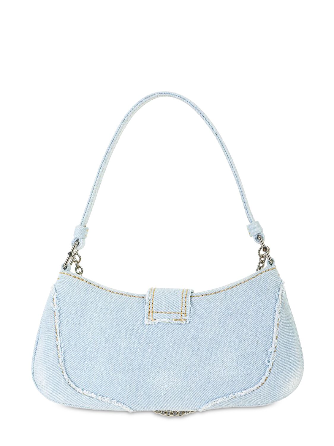Shop Osoi Small Brocle Cotton Shoulder Bag In Ice Denim