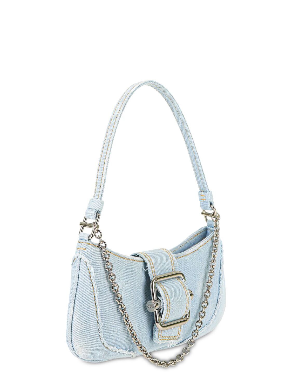Shop Osoi Small Brocle Cotton Shoulder Bag In Ice Denim