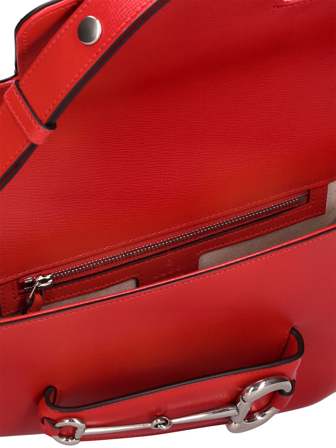 Shop Gucci Small Horsebit 1955 Leather Shoulder Bag In Beret Red