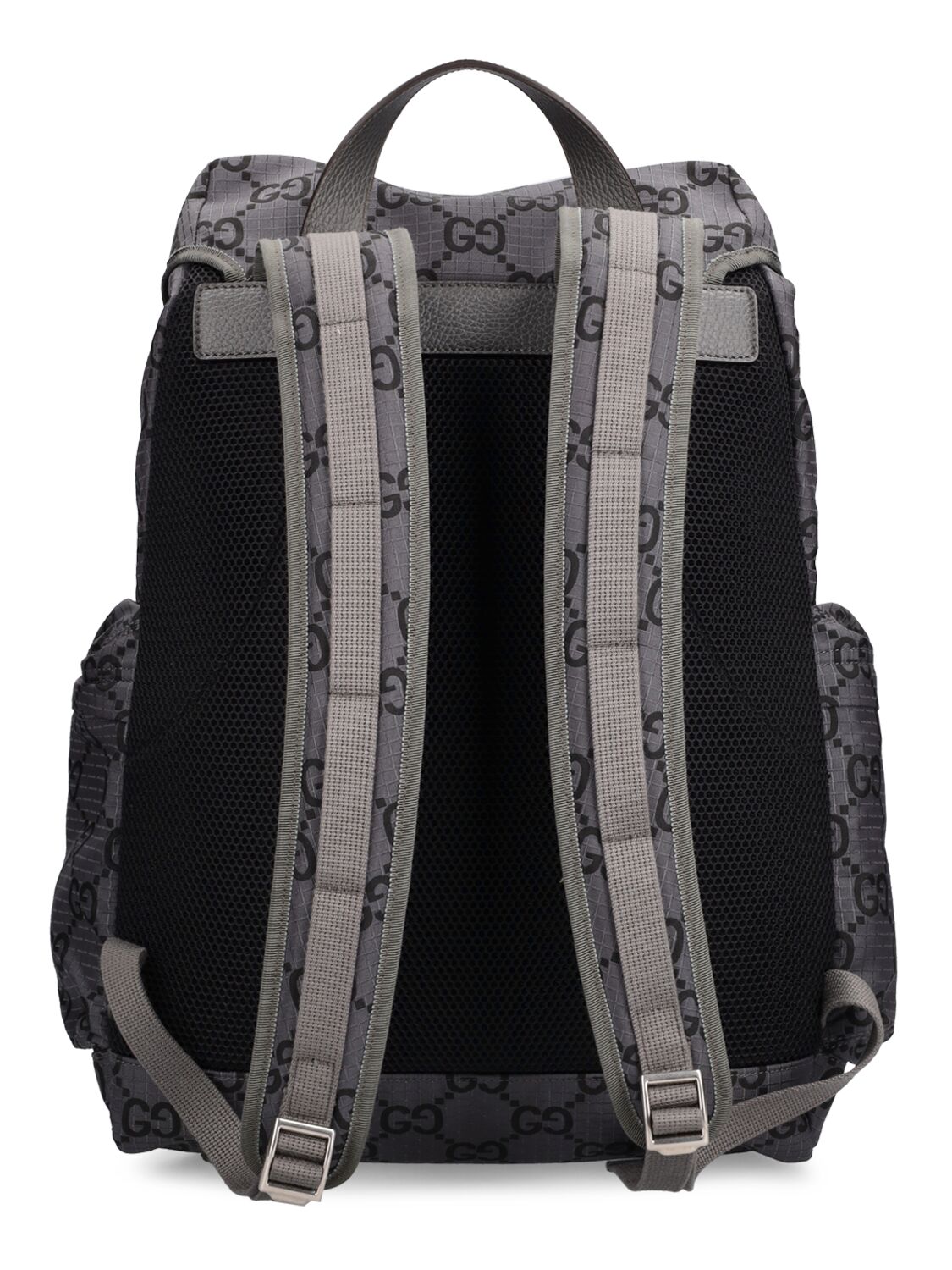 Shop Gucci Gg Ripstop Nylon Backpack In Grey,black