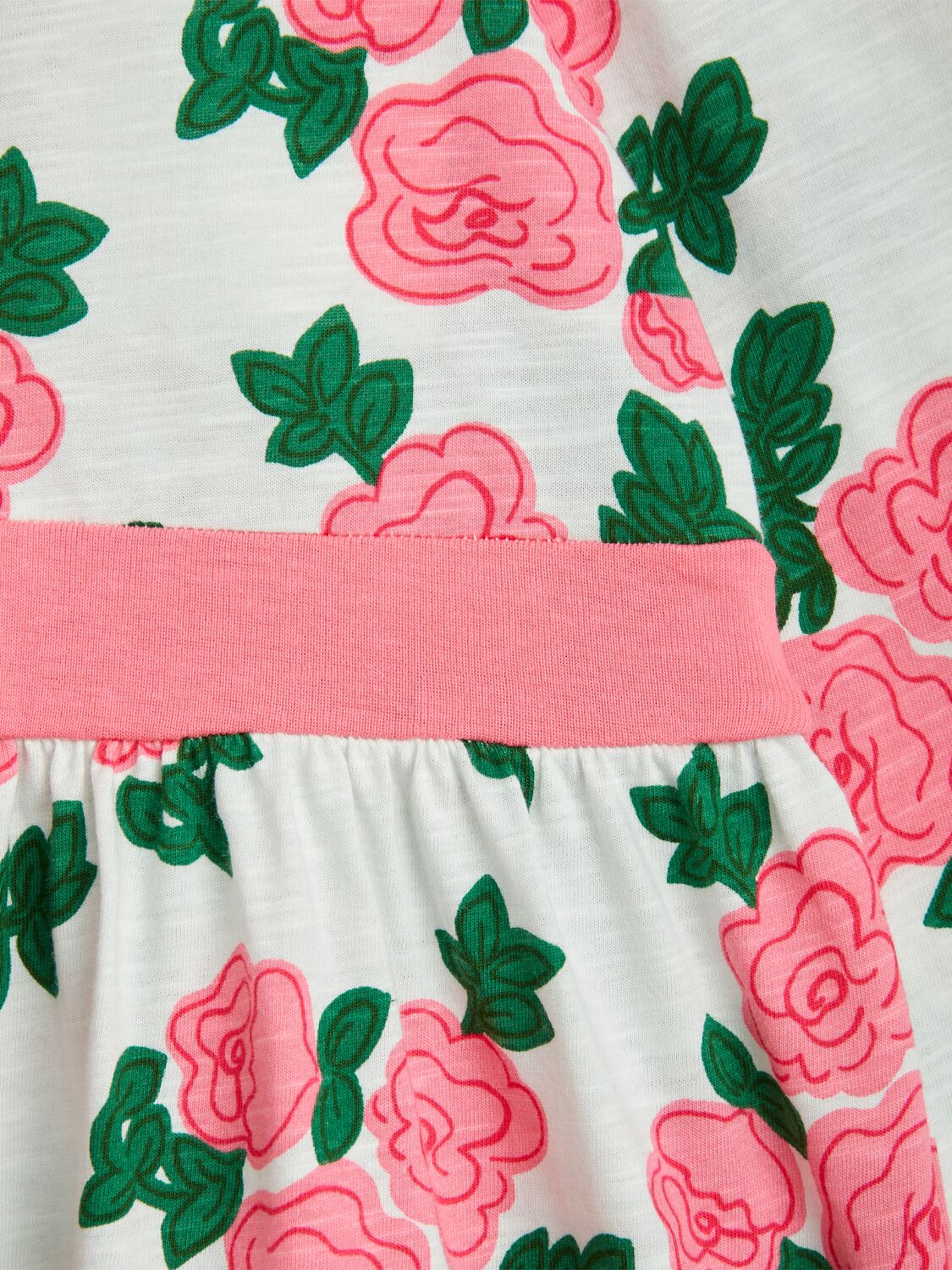Shop Mini Rodini Rose Printed Organic Cotton Dress In White,pink