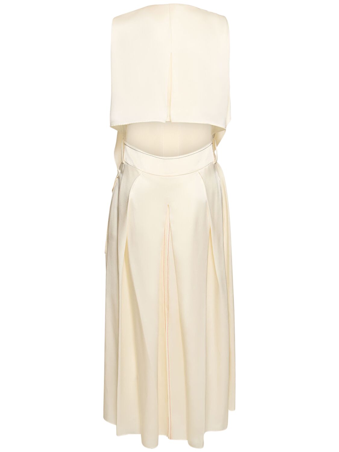 Shop Victoria Beckham Trench Viscose Blend Midi Dress In Ivory