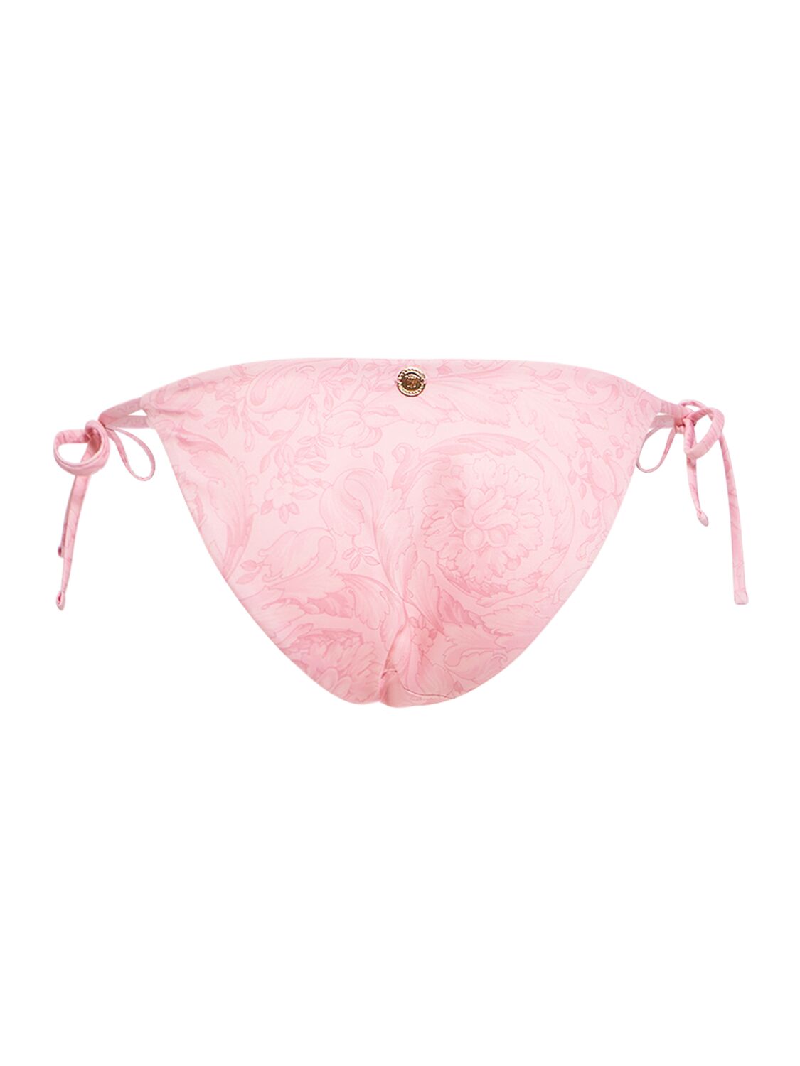 Shop Versace Barocco Print Lycra Bikini Bottoms In Pink