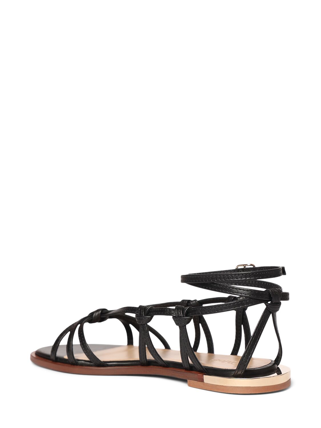 Shop Chloé 5mm Uma Leather Sandals In 블랙