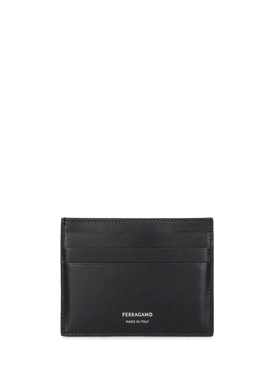 Shop Ferragamo Classic Logo Leather Card Holder In Black