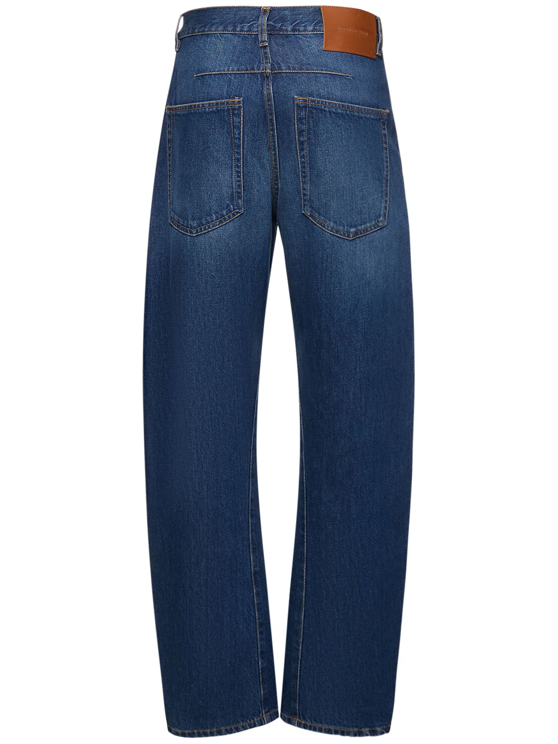Shop Victoria Beckham Twisted Low-rise Slouch Denim Jeans In Blue