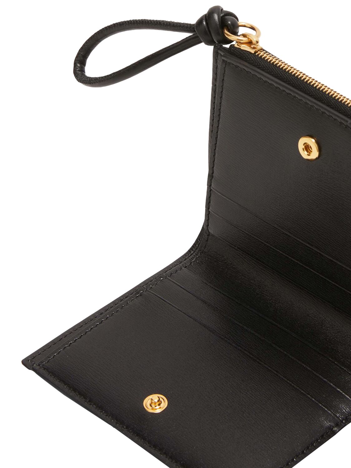 Shop Jil Sander Mini Embossed Leather Wallet In Black