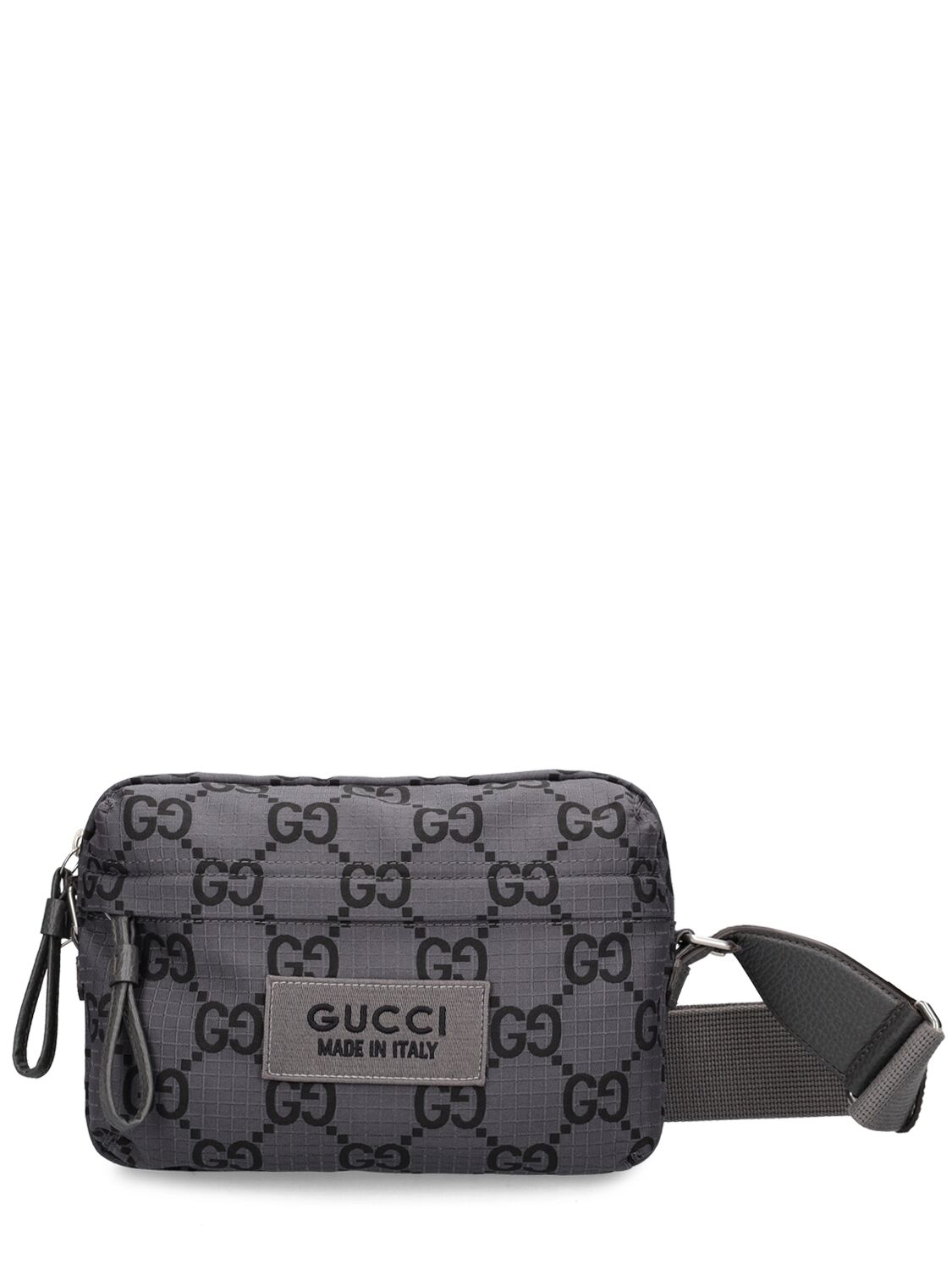 Gucci Gg-ripstop Crossbody Bag In Grey,black