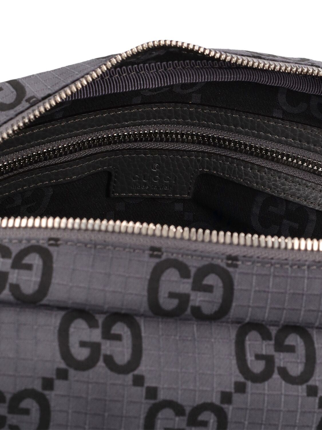 Shop Gucci Gg Ripstop Nylon Crossbody Bag In Grey,black