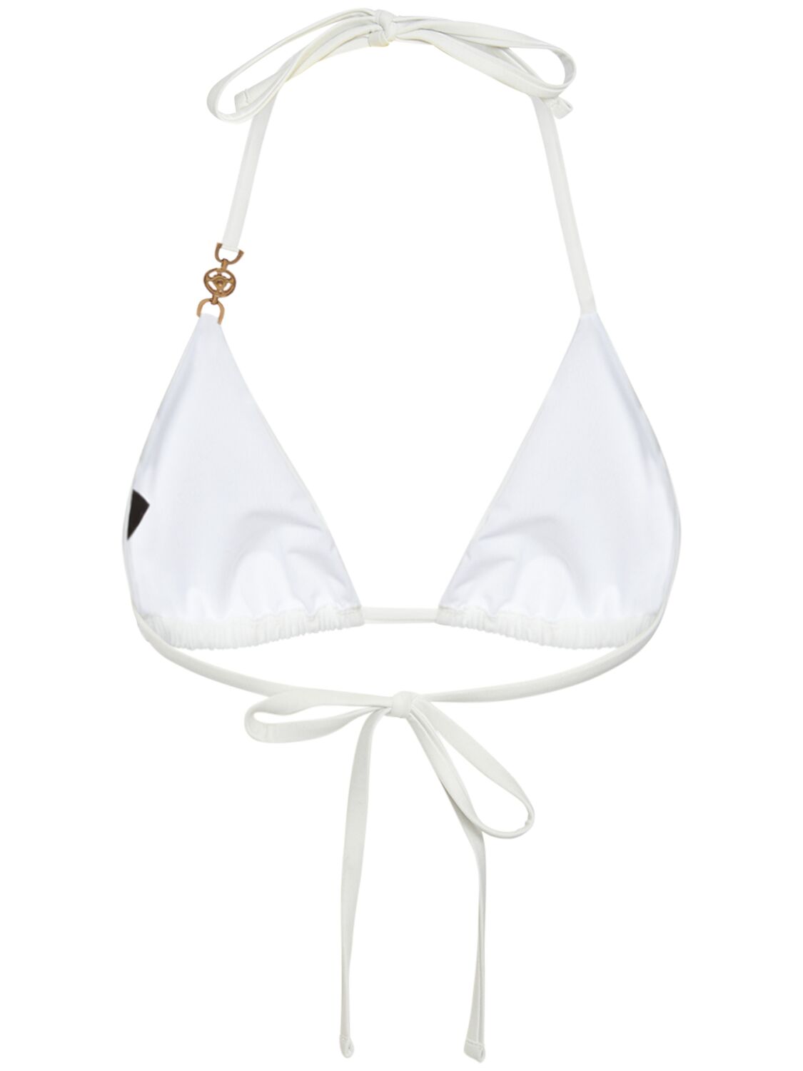 Shop Versace Medusa Lycra Triangle Bikini Top In White