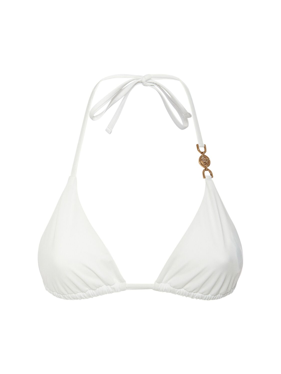 Versace Medusa Lycra Triangle Bikini Top In White