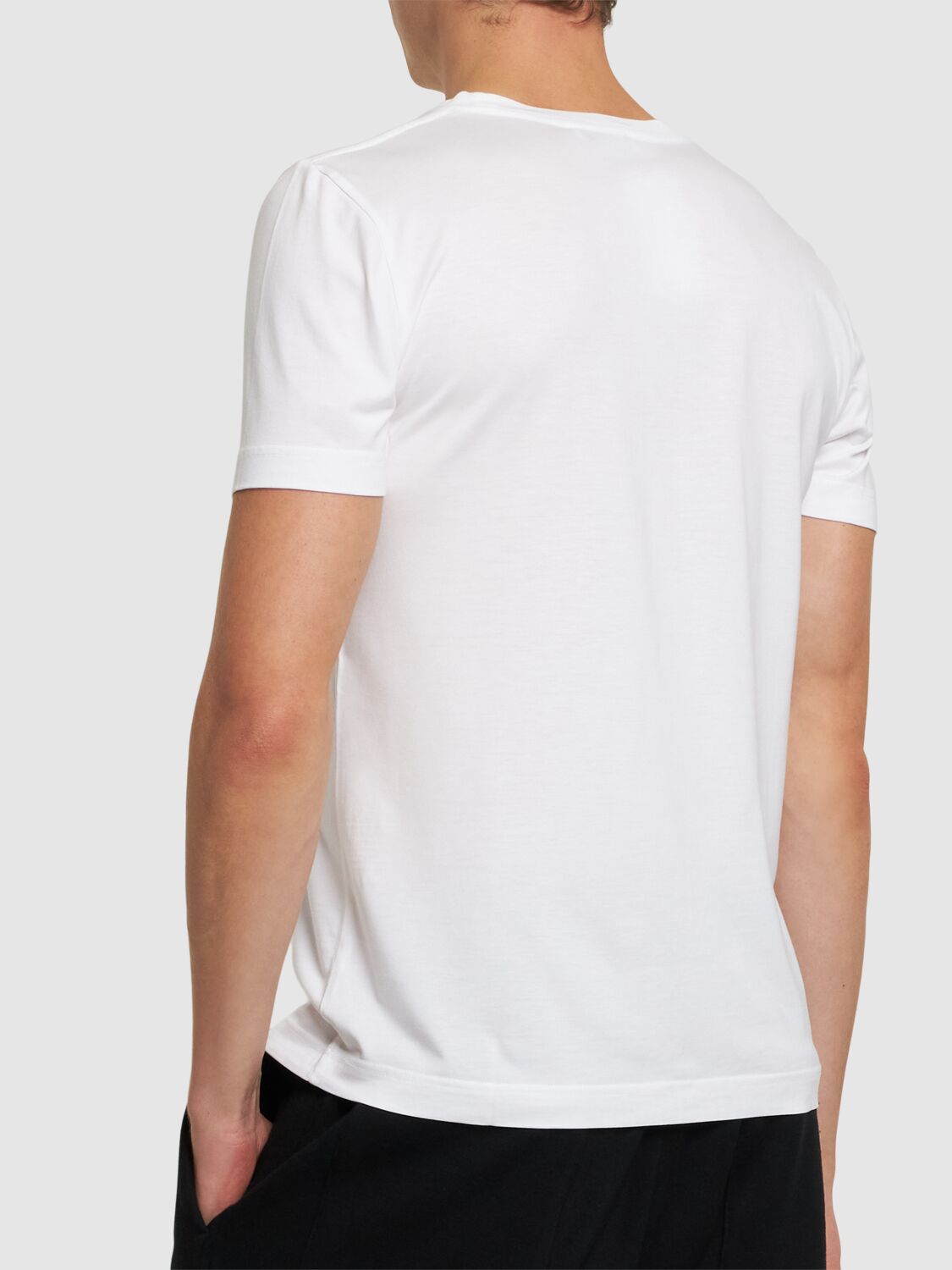 Shop Cdlp Midweight Lyocell & Cotton T-shirt In White