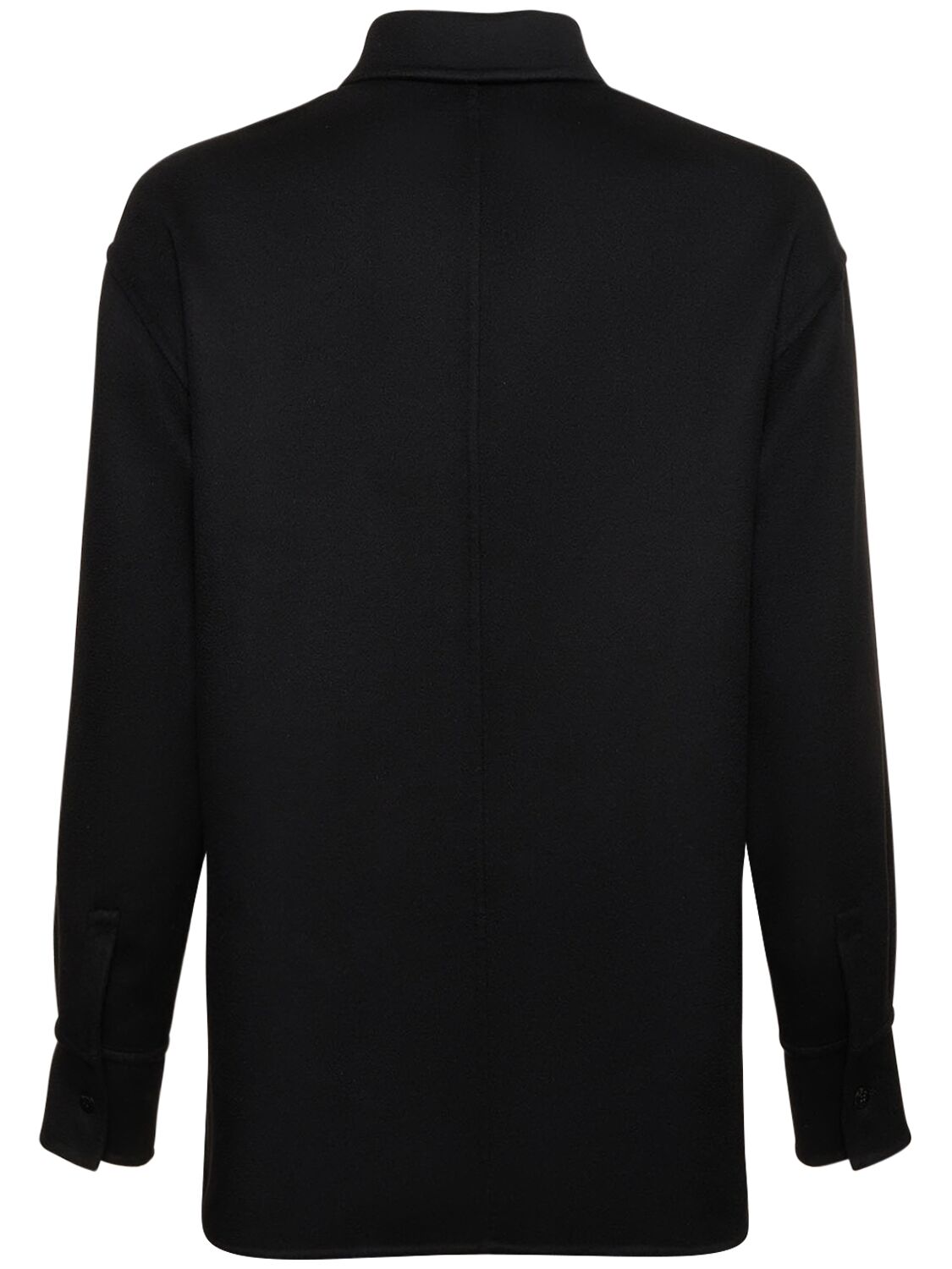 Shop Ferragamo Wool & Cashmere Overshirt In 블랙