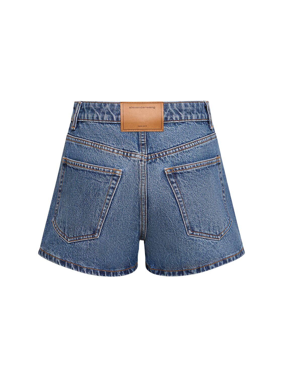 Shop Alexander Wang 5 Pocket Vintage Denim Shorts In Blue