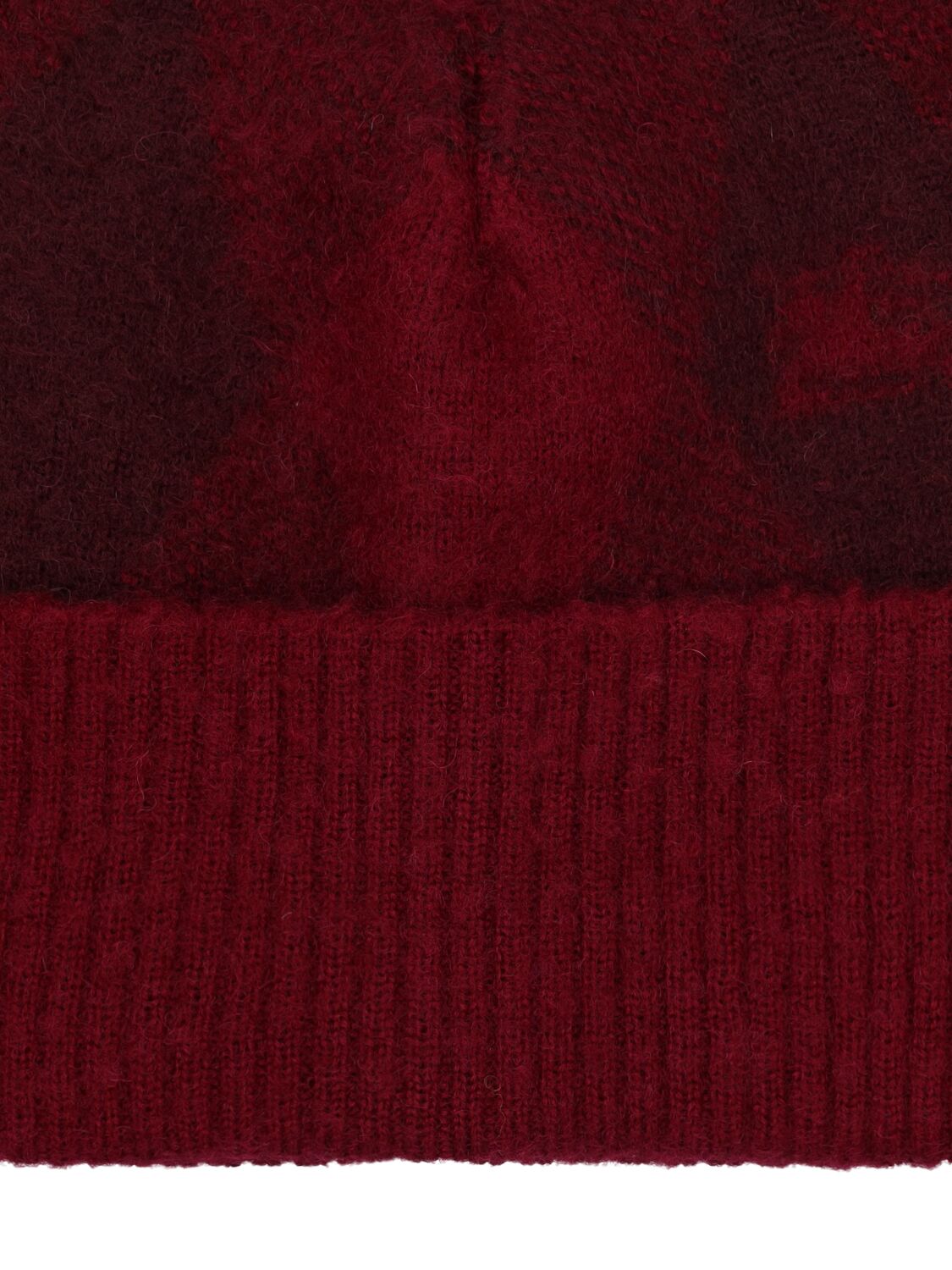 Shop Burberry Argyle Wool Beanie In Rot,violett