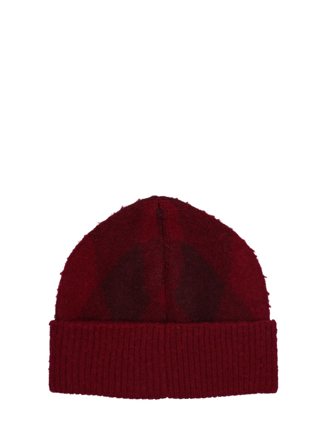 Shop Burberry Argyle Wool Beanie In Rot,violett