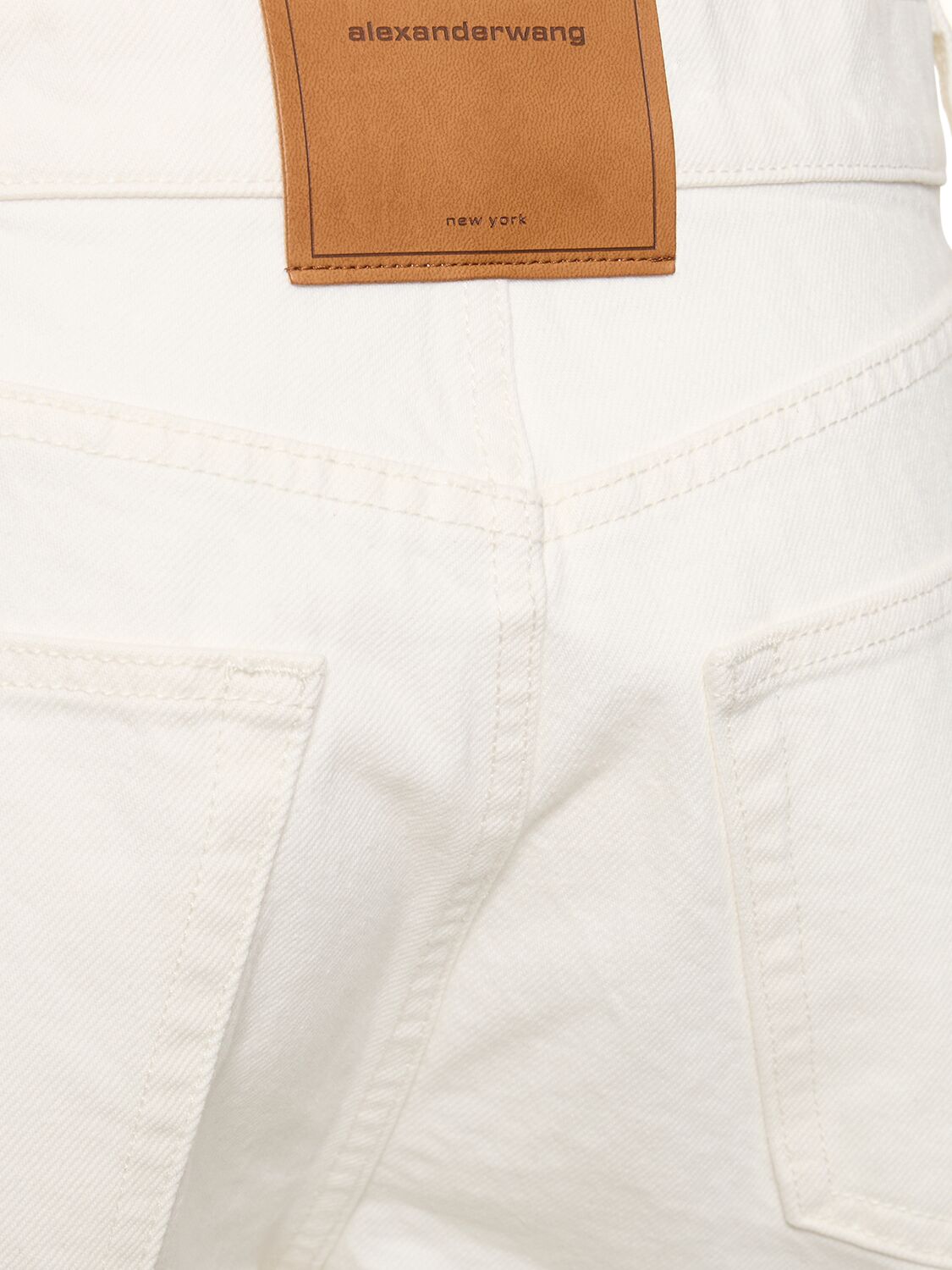 Shop Alexander Wang Mid Rise Relaxed Straight Pants In White