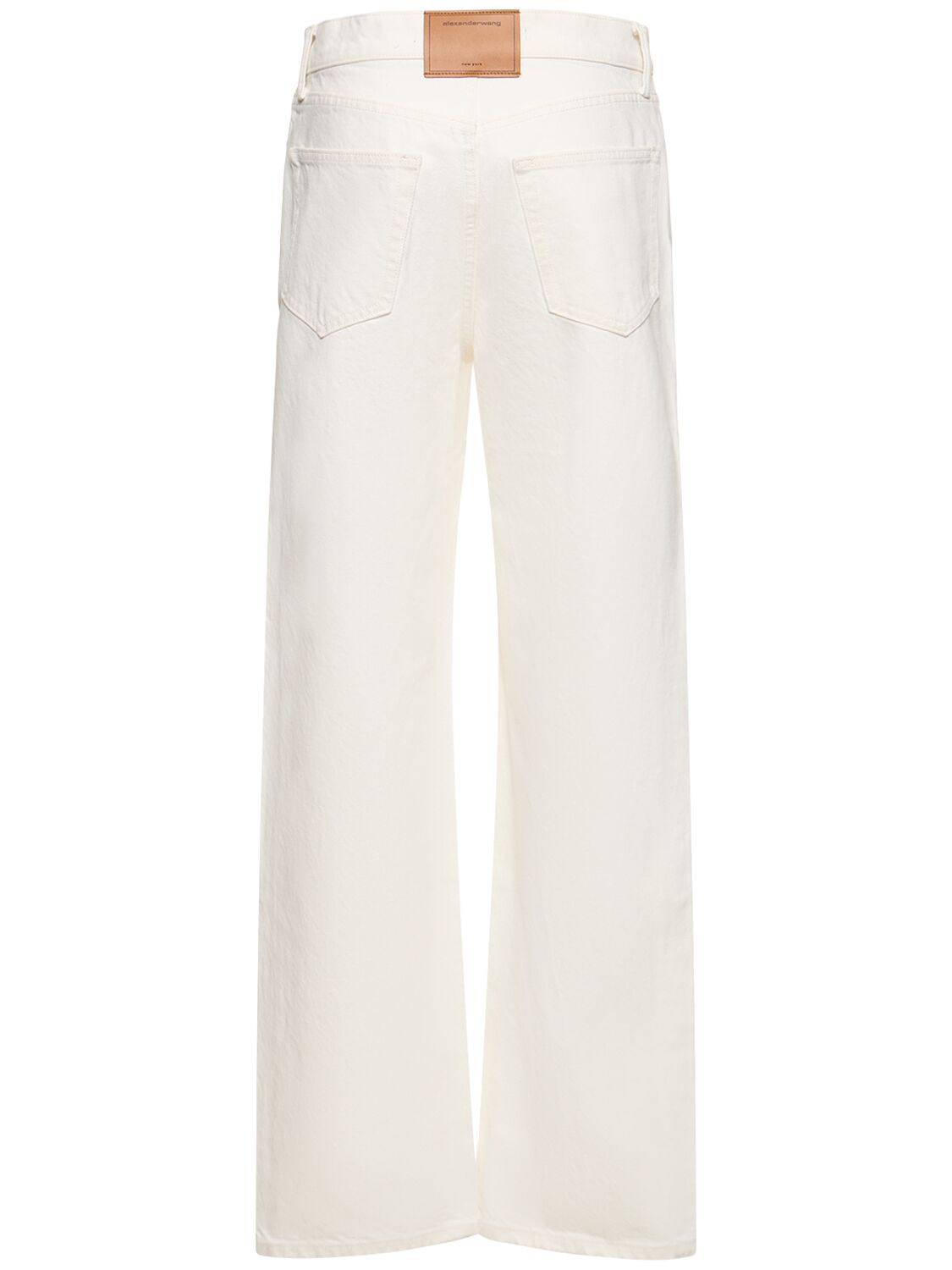 Shop Alexander Wang Mid Rise Relaxed Straight Pants In White