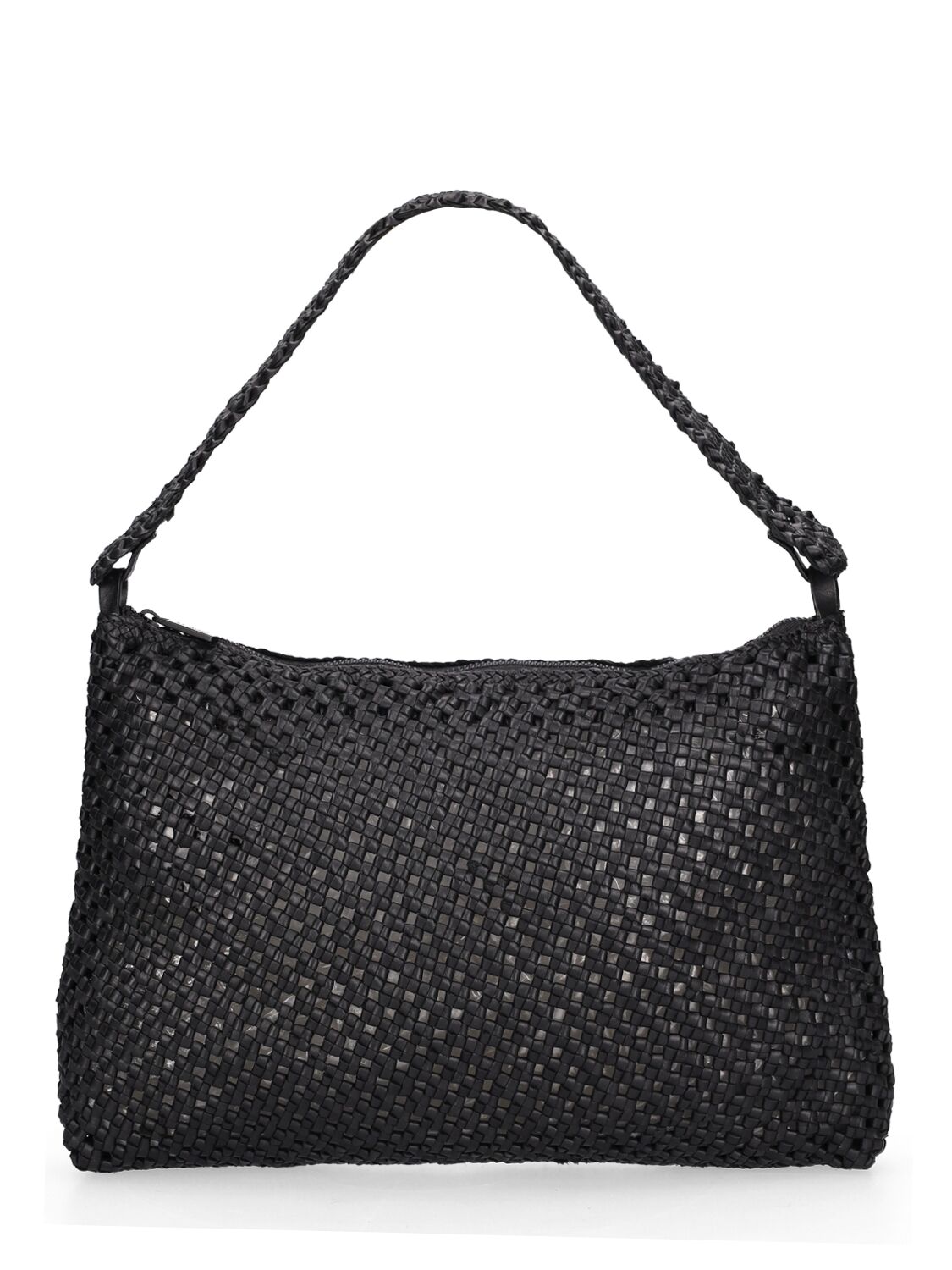 Image of Macramé Woven Leather Shoulder Bag