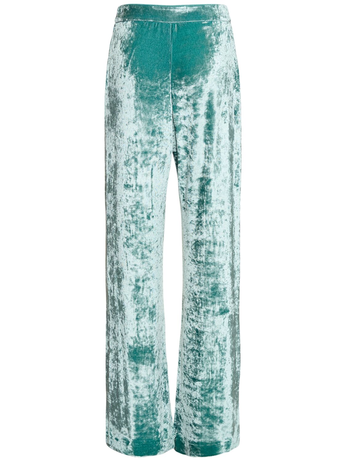 Shop Jil Sander Velvet Jersey Straight Pants In Light Blue