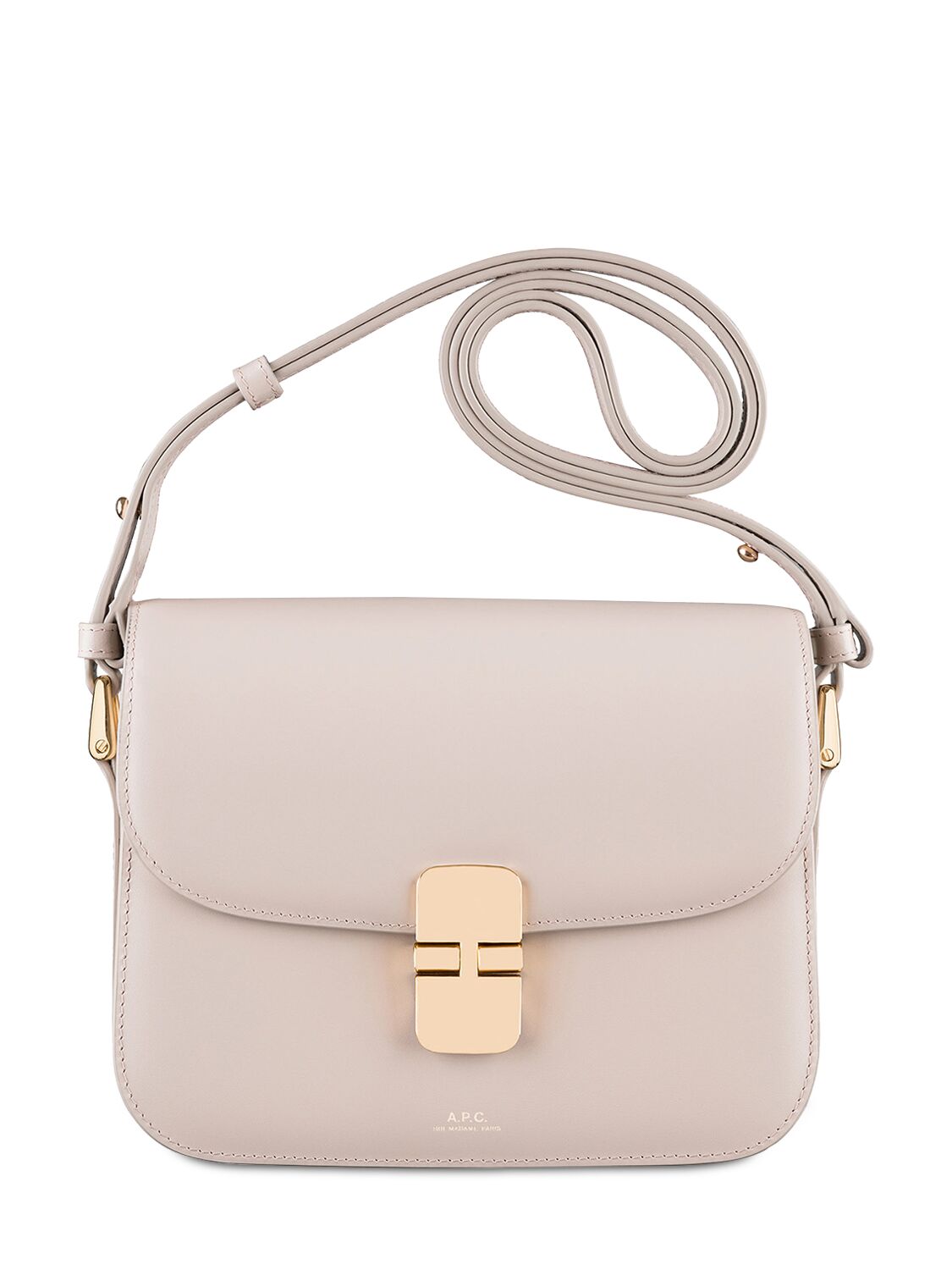 Apc Small Grace Leather Shoulder Bag In Moon Grey