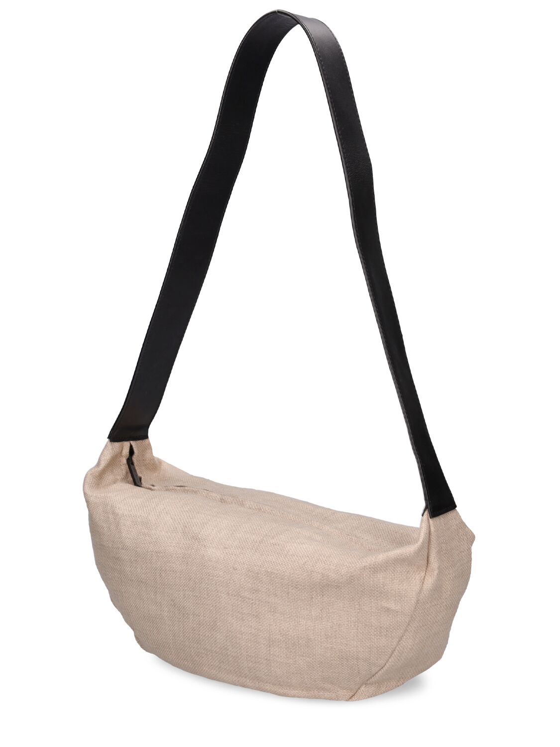 Shop St.agni Lvr Exclusive Small Linen Crescent Bag In Beige,black