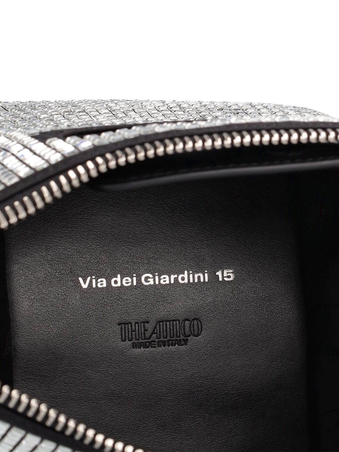 Shop Attico Via Dei Giardini 15 Crystal Bag In Black,crystals